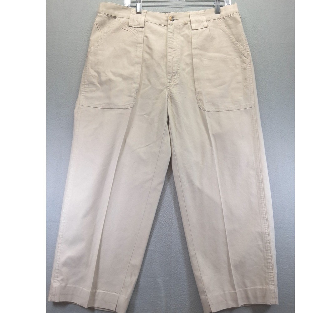Hook & Tackle Men's Khaki Pants Size 36x24 Secrect Pocket Inside,‎ Light Brown